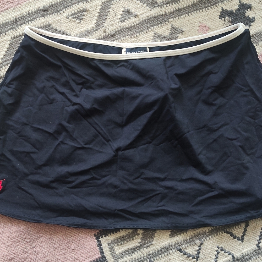 Ralph Lauren Navy Blue Swim Coverup with White Trim Vintage Sz S